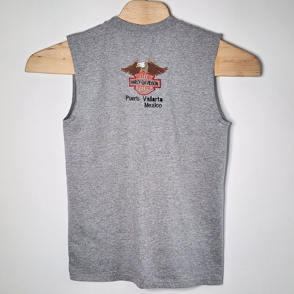 Harley-Davidson Puerto Vallarta‎ Mexico Men's Gray Tank Top T-Shirt Size M